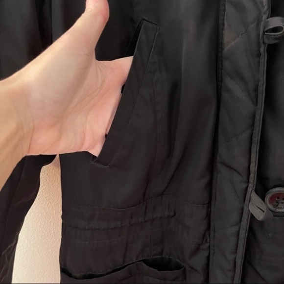 Marc New York black long faux fur jacket hood womens size XS - Picture 8 of 13